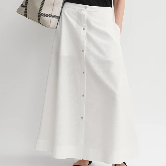 Toteme White Button-Down Skirt